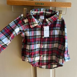 NWT SOFT plaid flannel Baby Gap button up shirt